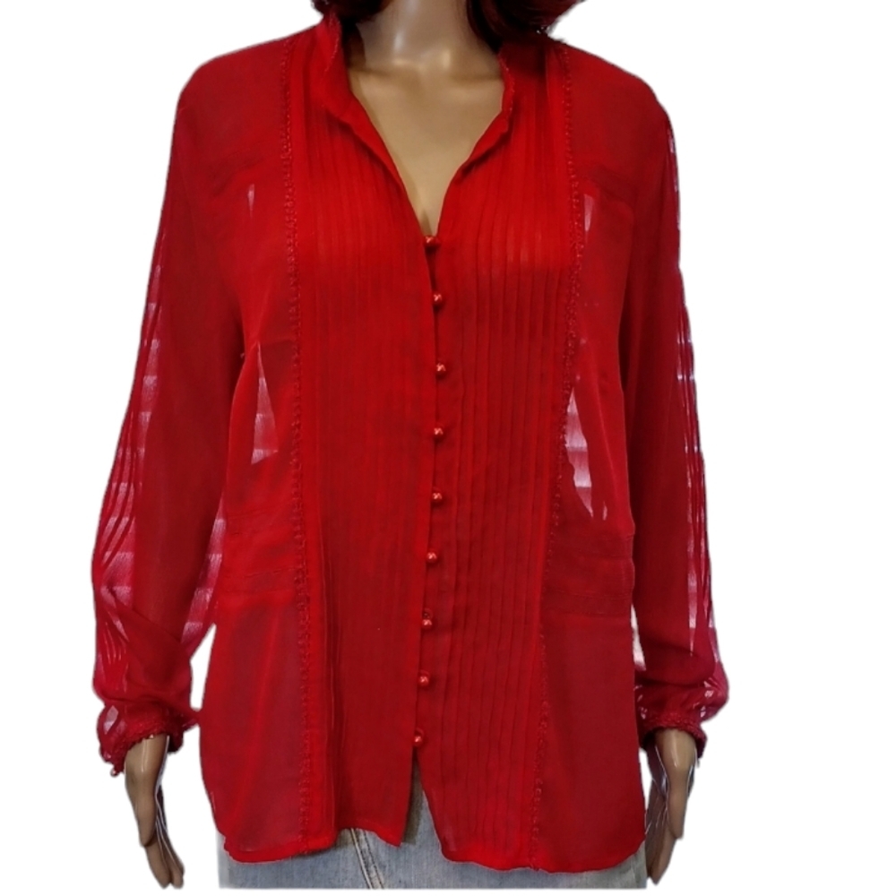 Moonlight Bay Semi-sheer Blouse - Size Large